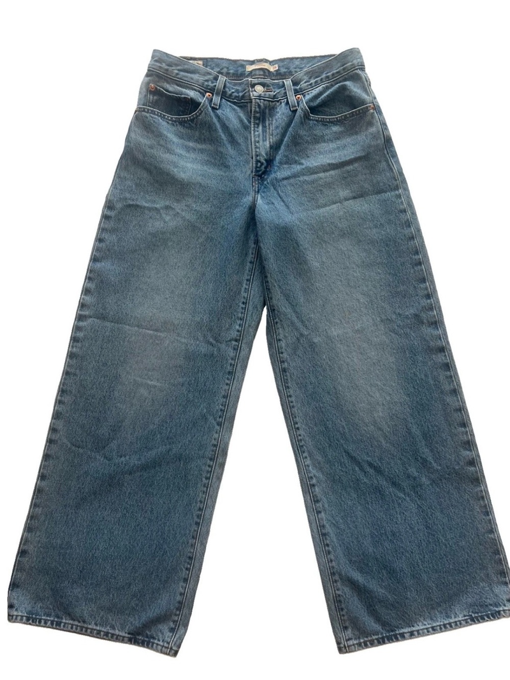 Levi’s XL Straight Jeans Women’s 28x31 Baggy Wide Leg Light Wash Blue No Belt